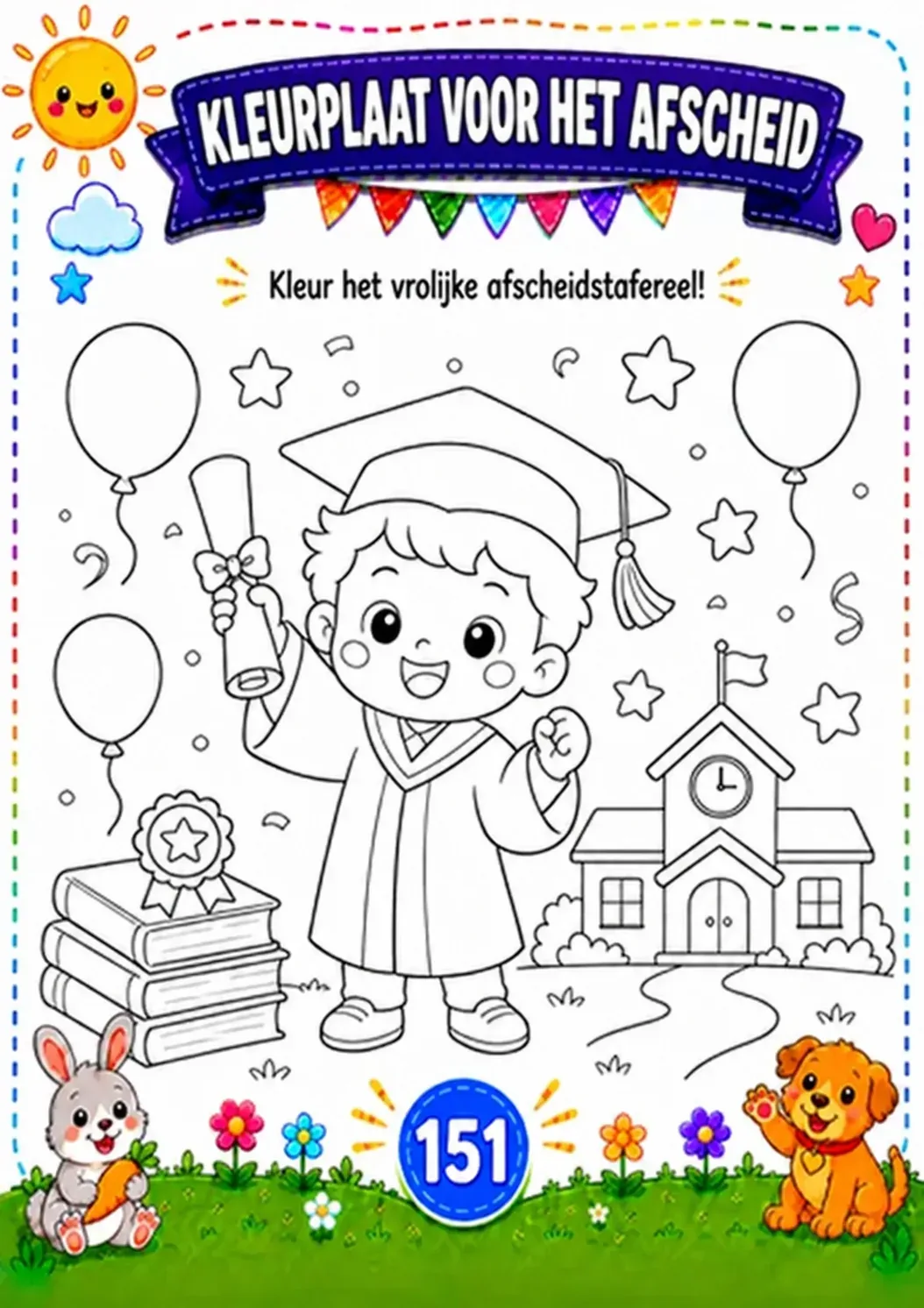 Desenho para colorir de despedida