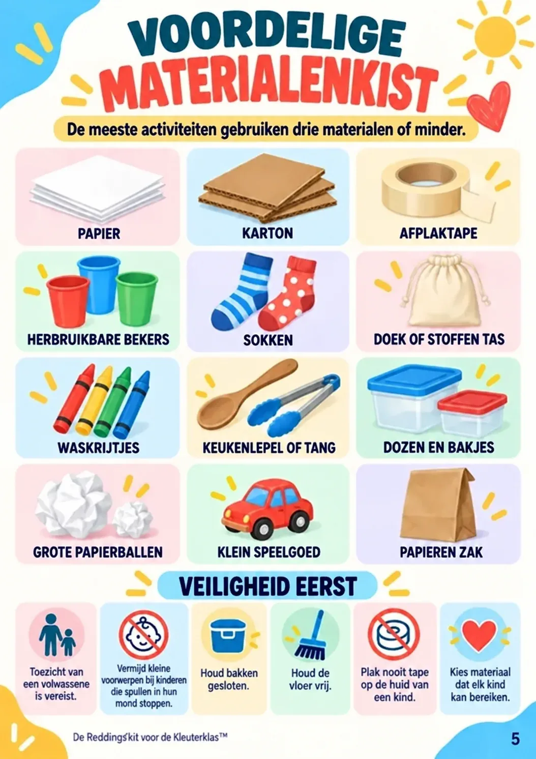 Caixa de materiais para atividades